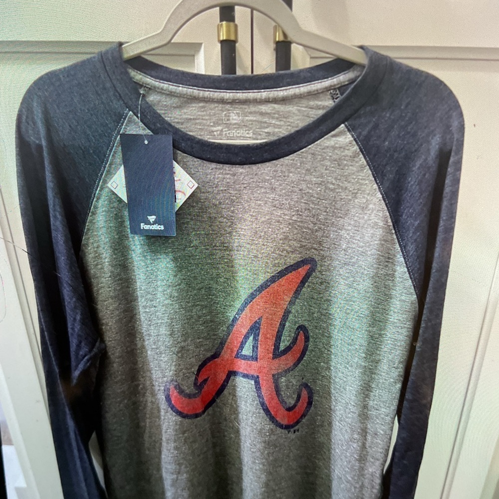 Fanatics Gray and Navy Long Sleeve Tee